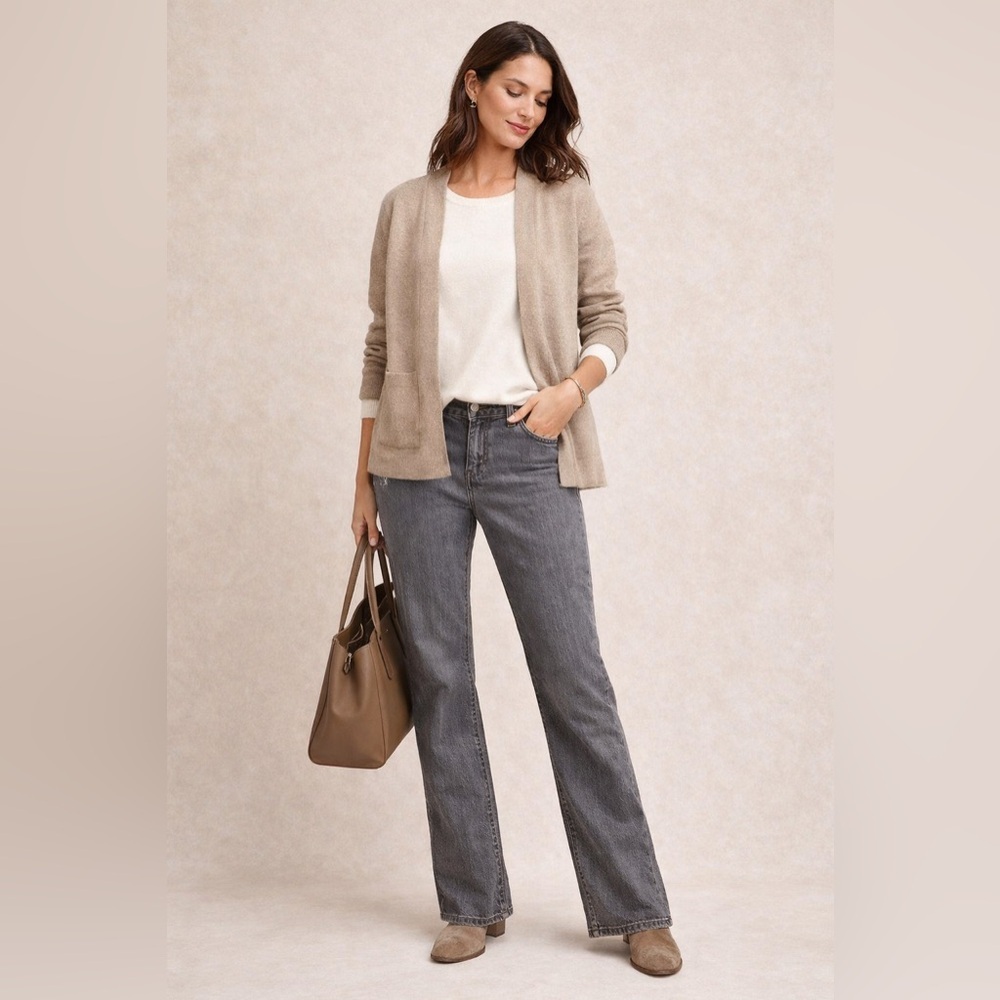 J.Jill Bootcut Gray Denim Petite Jeans with stretch fabric